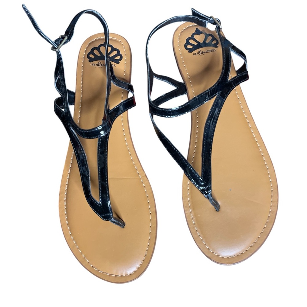 Fergalicious by Fergie black thong sandals